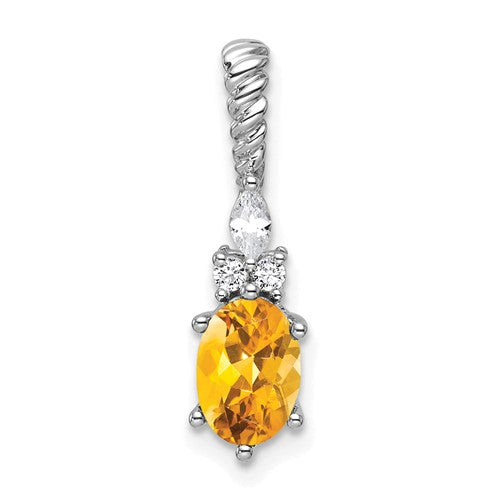 14k-white-gold-polished-diamond-and-citrine-twisted-chain-slide-SolomonJeweler-Wichita-KS-CustomJewelry