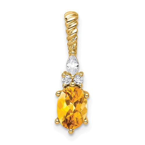 14k-polished-diamond-and-citrine-twisted-chain-slide-SolomonJeweler-Wichita-KS-CustomJewelry