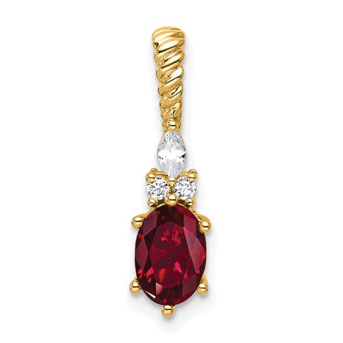 14k-polished-diamond-and-lab-created-ruby-twisted-chain-slide-SolomonJeweler-Wichita-KS-CustomJewelry
