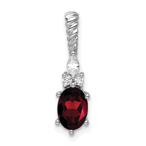 14k-white-gold-polished-diamond-and-garnet-twisted-chain-slide-SolomonJeweler-Wichita-KS-CustomJewelry