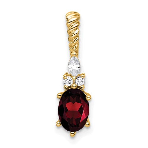 14k-polished-diamond-and-garnet-twisted-chain-slide-SolomonJeweler-Wichita-KS-CustomJewelry