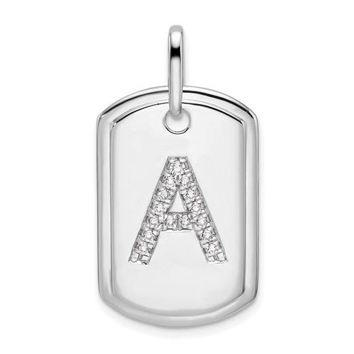 14k-white-gold-diamond-initial-a-dog-tag-charm-SolomonJeweler-Wichita-KS-CustomJewelry