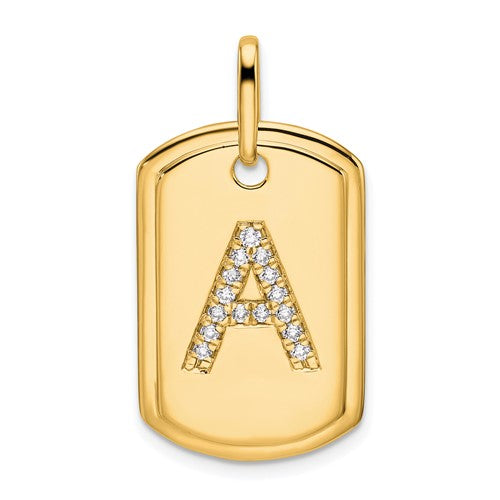 14k-diamond-initial-a-dog-tag-charm-SolomonJeweler-Wichita-KS-CustomJewelry