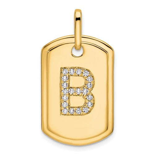 14k-diamond-initial-b-dog-tag-charm-SolomonJeweler-Wichita-KS-CustomJewelry