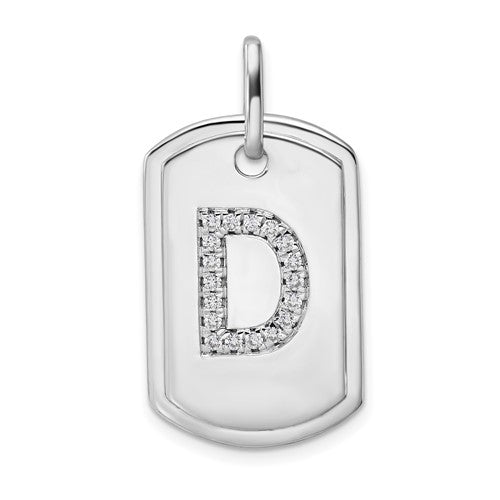 14k-white-gold-diamond-initial-d-dog-tag-charm-SolomonJeweler-Wichita-KS-CustomJewelry