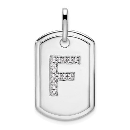 14k-white-gold-diamond-initial-f-dog-tag-charm-SolomonJeweler-Wichita-KS-CustomJewelry