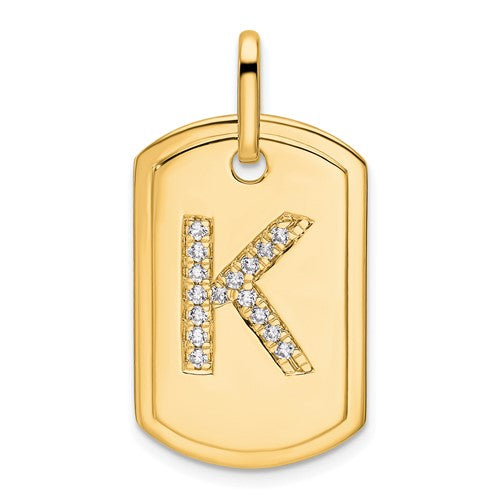 14k-diamond-initial-k-dog-tag-charm-SolomonJeweler-Wichita-KS-CustomJewelry