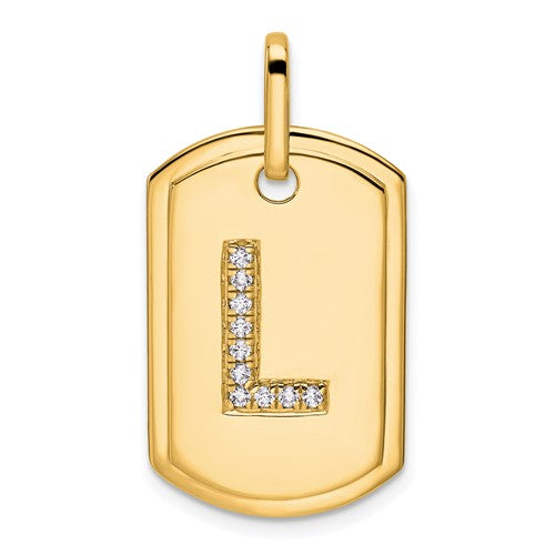 14k-diamond-initial-l-dog-tag-charm-SolomonJeweler-Wichita-KS-CustomJewelry