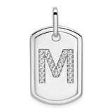 14k-white-gold-diamond-gold-initial-m-dog-tag-charm-SolomonJeweler-Wichita-KS-CustomJewelry