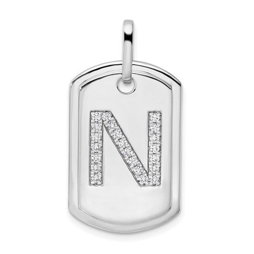 14k-white-gold-diamond-initial-n-dog-tag-charm-SolomonJeweler-Wichita-KS-CustomJewelry
