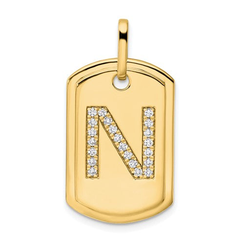 14k-diamond-initial-n-dog-tag-charm-SolomonJeweler-Wichita-KS-CustomJewelry