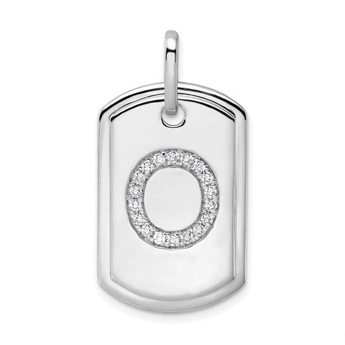 14k-white-gold-diamond-initial-o-dog-tag-charm-SolomonJeweler-Wichita-KS-CustomJewelry
