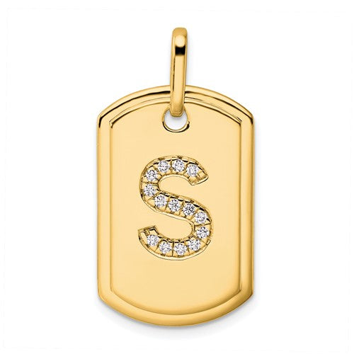 14k-diamond-initial-s-dog-tag-charm-SolomonJeweler-Wichita-KS-CustomJewelry