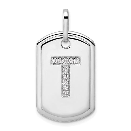 14k-white-gold-diamond-initial-t-dog-tag-charm-SolomonJeweler-Wichita-KS-CustomJewelry