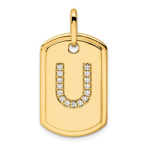 14k-diamond-initial-u-dog-tag-charm-SolomonJeweler-Wichita-KS-CustomJewelry