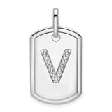 14k-white-gold-diamond-initial-v-dog-tag-charm-SolomonJeweler-Wichita-KS-CustomJewelry