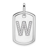 14k-white-gold-diamond-initial-w-dog-tag-charm-SolomonJeweler-Wichita-KS-CustomJewelry