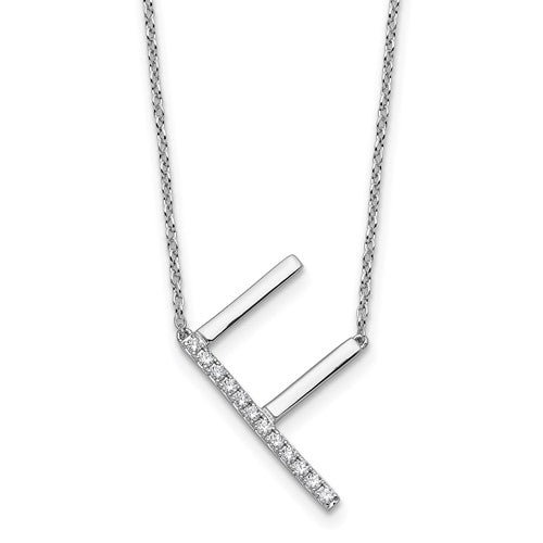 14k-white-gold-sideways-diamond-initial-f-necklace-SolomonJeweler-Wichita-KS-CustomJewelry