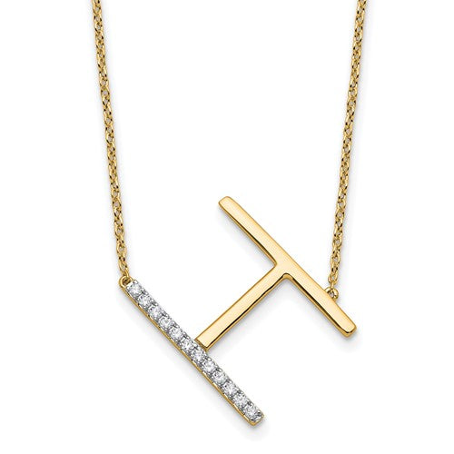 14k-sideways-diamond-initial-h-necklace-SolomonJeweler-Wichita-KS-CustomJewelry