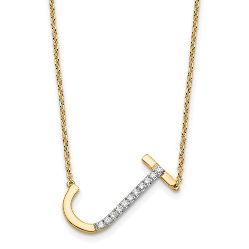 14k-sideways-diamond-initial-j-necklace-SolomonJeweler-Wichita-KS-CustomJewelry