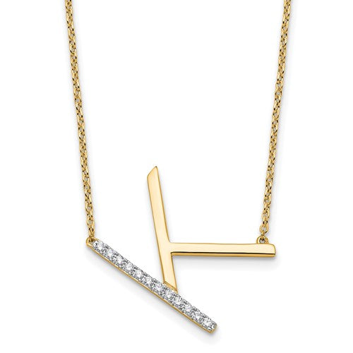 14k-sideways-diamond-initial-k-necklace-SolomonJeweler-Wichita-KS-CustomJewelry