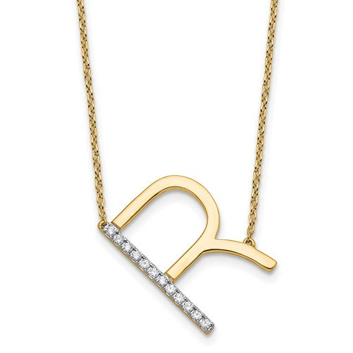 14k-sideways-diamond-initial-r-necklace-SolomonJeweler-Wichita-KS-CustomJewelry