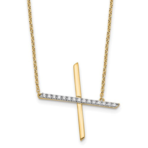 14k-sideways-diamond-initial-x-necklace-SolomonJeweler-Wichita-KS-CustomJewelry