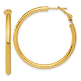 14k-3x40mm-polished-round-omega-back-hoop-earrings-SolomonJeweler-Wichita-KS-CustomJewelry