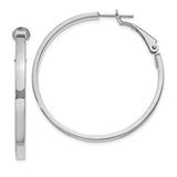 14k-white-gold-3x40mm-polished-square-tube-round-hoop-earrings-SolomonJeweler-Wichita-KS-CustomJewelry