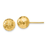 14k-9mm-diamond-cut-mirror-ball-post-earrings-SolomonJeweler-Wichita-KS-CustomJewelry