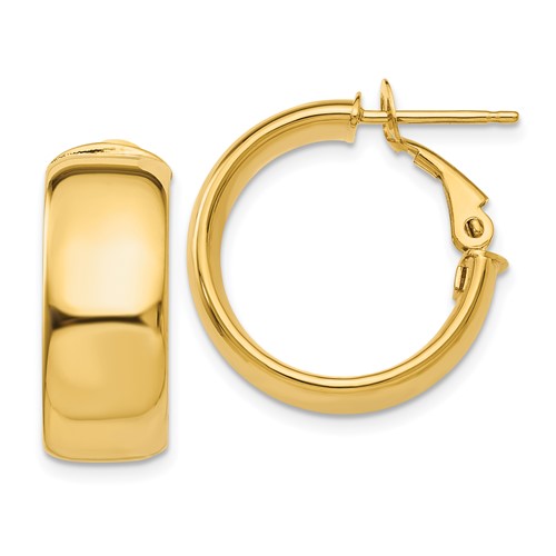 14k-7-75mm-small-omega-back-hoop-earrings-SolomonJeweler-Wichita-KS-CustomJewelry