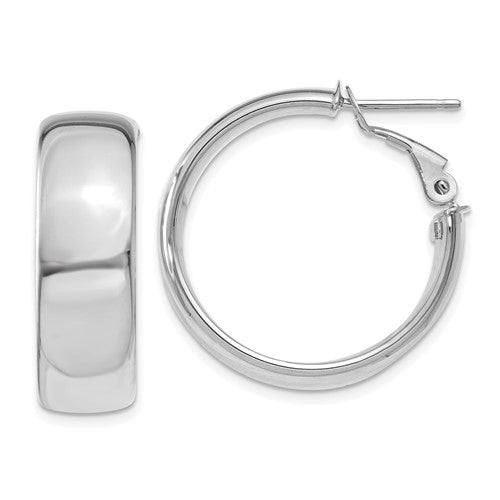14k-white-gold-7-75mm-omega-back-hoop-earrings-SolomonJeweler-Wichita-KS-CustomJewelry