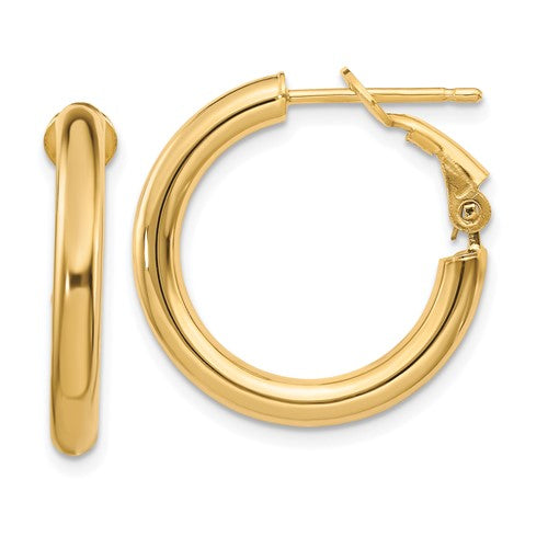 14k-3x22mm-polished-round-omega-back-hoop-earrings-SolomonJeweler-Wichita-KS-CustomJewelry