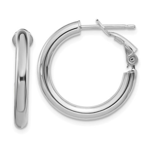 14k-white-gold-3x22mm-polished-round-omega-back-hoop-earrings-SolomonJeweler-Wichita-KS-CustomJewelry