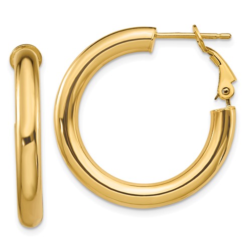 14k-4x28mm-polished-round-omega-back-hoop-earrings-SolomonJeweler-Wichita-KS-CustomJewelry