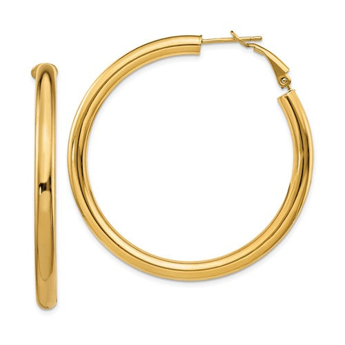 14k-4x50mm-polished-round-omega-back-hoop-earrings-SolomonJeweler-Wichita-KS-CustomJewelry