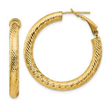 14k-4x34mm-diamond-cut-round-omega-back-hoop-earrings-SolomonJeweler-Wichita-KS-CustomJewelry