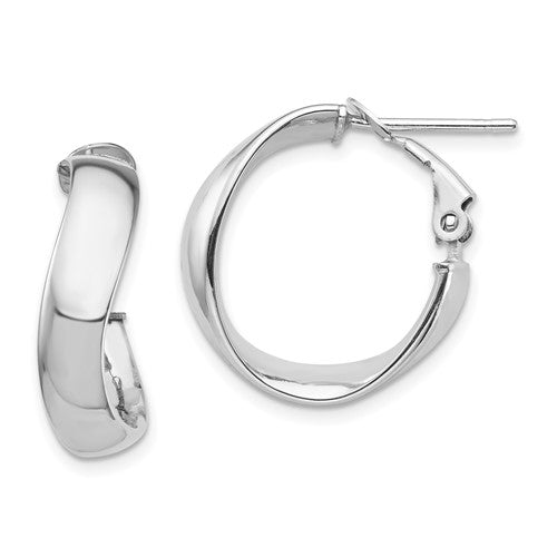 14k-white-gold-high-polished-5mm-wavy-omega-back-hoop-earrings-SolomonJeweler-Wichita-KS-CustomJewelry