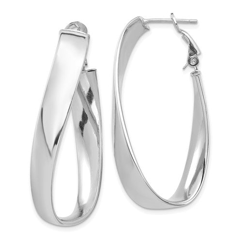 14k-white-gold-polished-7mm-twisted-omega-back-oval-hoop-earrings-SolomonJeweler-Wichita-KS-CustomJewelry