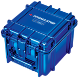 A metallic blue hard case with latches and the visible branding 'PROMASTER CITIZEN' on the lid, shown on a plain white background.