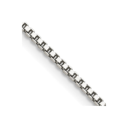 Sterling Silver 1.4mm Box Chain w/2in ext. - Solomon Jewelers