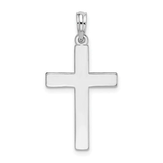 Sterling Silver Polished Flat Latin Cross Pendant - Solomon Jewelers
