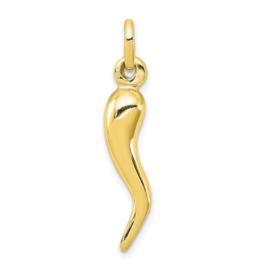 Sterling Silver Gold-tone Italian Horn Charm - Solomon Jewelers