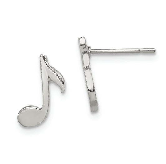 Sterling Silver Musical Note Mini Earrings - Solomon Jewelers