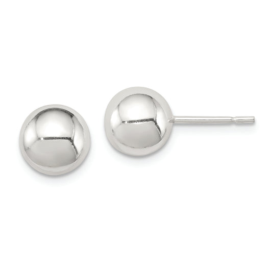 Sterling Silver Polished 8mm Ball Earrings - Solomon Jewelers
