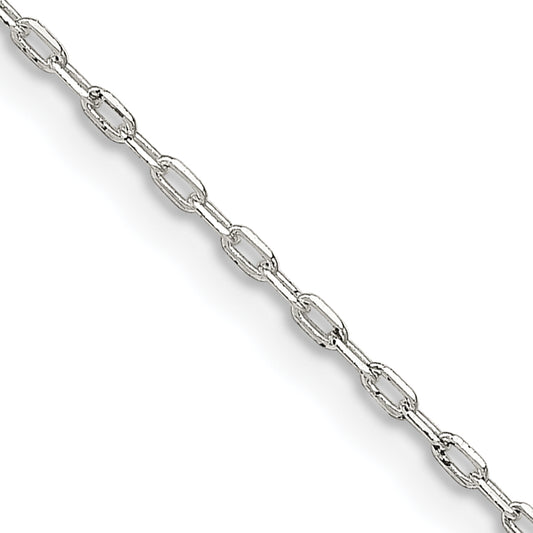 Sterling Silver 1mm Diamond-cut Long Link Cable Chain w/2in ext. - Solomon Jewelers
