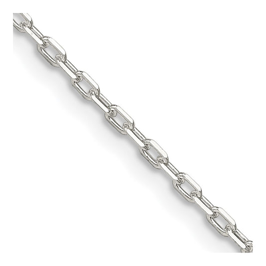 Sterling Silver 1.65mm Diamond-cut Long Link Cable Chain w/2in ext. - Solomon Jewelers