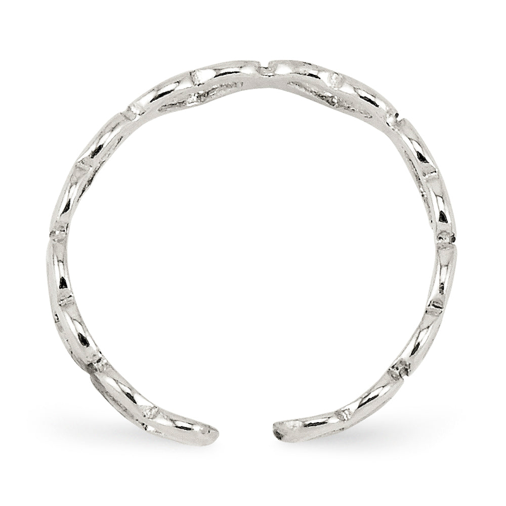 Sterling Silver Cut-Out Hearts Toe Ring