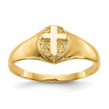 14k-childs-polished-cross-ring-SolomonJeweler-Wichita-KS-CustomJewelry