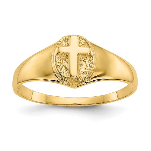14k-childs-polished-open-cross-ring-SolomonJeweler-Wichita-KS-CustomJewelry